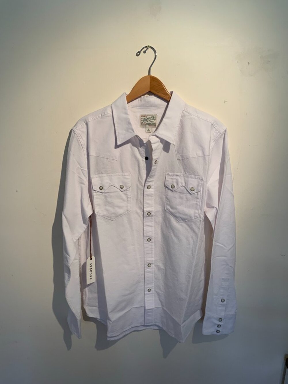 Tecovas White Western Pearl Snap Shirt Men’s L NWT - Picture 2 of 3